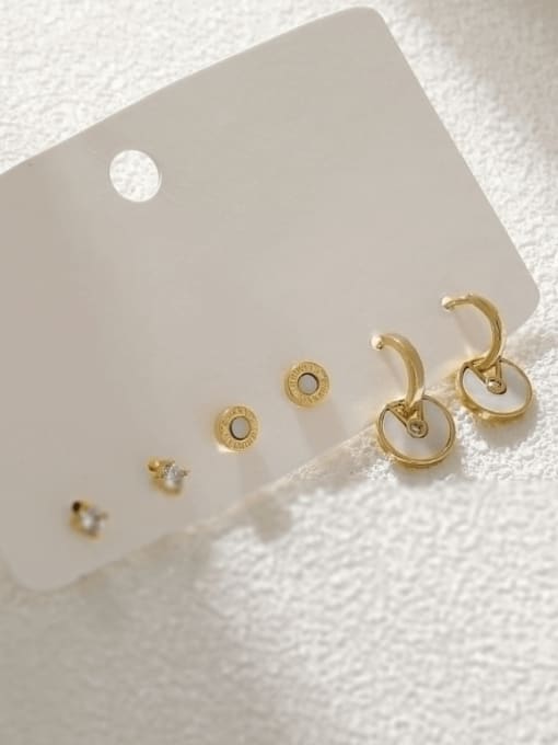 14k Gold [suit] Brass Shell Geometric Minimalist Stud Earring